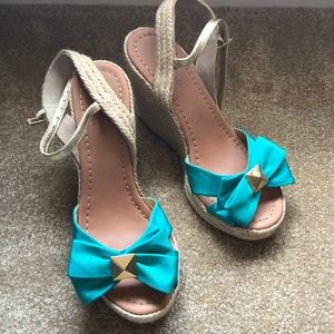 Kate Spade straw wedge heel